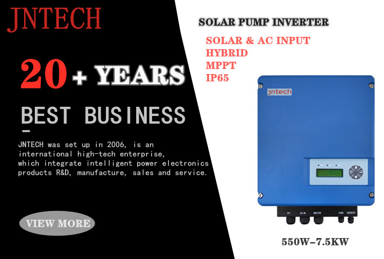 Inverter per pompa solare JNTECH trifase (0,55-7,5 kW) ibrido per sistema di pompaggio